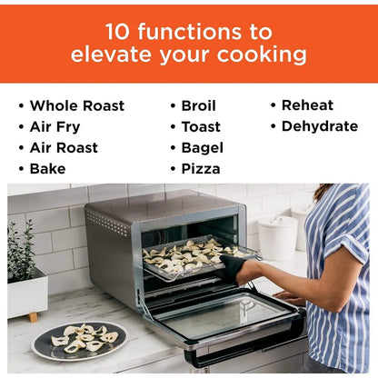 DT201 Foodi 10-in-1 XL Pro Air Fry Digital Countertop Convection Toaster Oven with Dehydrate and Reheat, 1800 Watts
