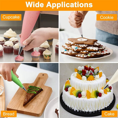 120-Piece Icing Nozzle Set Cake Decorating Spatula Set Icing Nozzle Pastry Decorating Bag Reusable Nozzle DIY Butter Cake Kitche