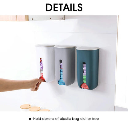 Extractable Kitchen Plastic Bag Storage Bag Dispenser Wall Mount Garbage Pocket Holder Refillable Trash Bags Saver Organizer