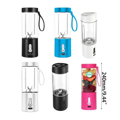 One-handed Drinking Juicer Cup Portable Smoothie Blender for Travel Camping