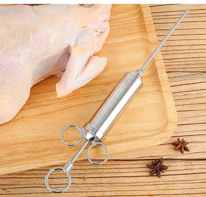 Meat Syringe Marinade Injector Flavor Needle BBQ Pork Steak Meat Sauces Syringes With 3 Stainless Steel Needles Kitchen Tools