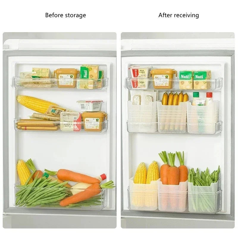 Refrigerator Side Door Kitchen Vegetable and Fruit Storage Box Food Preservation Boxes Spice Home Organization Container