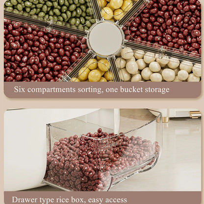 360 Degree Rotating Rice Dispenser Sealed Dry Cereal Grain Bucket Moisture-proof Food Storage Box Container Kitchen Organizer