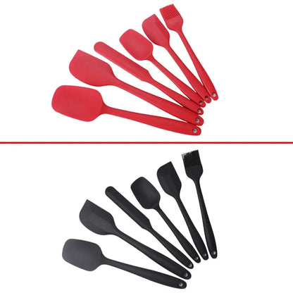 6 Pieces Silicone Spatula Set Food Grade Non Stick Heat Resistant Spatulas Turner for Cooking Baking Mixing Baking Tools