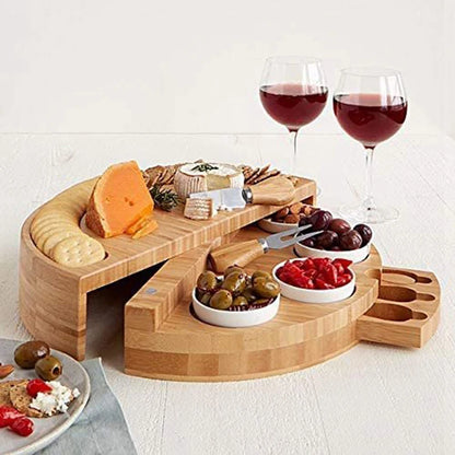 1 Set Charcuterie  Set with Slide Out (Slicer Fork Scoops Cut Kitchen Storage)