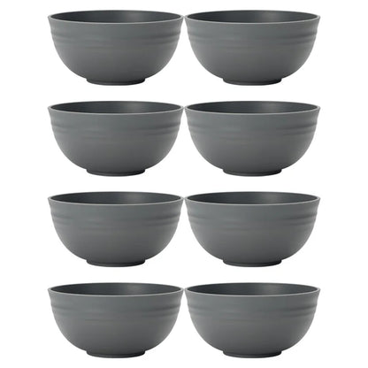 4/6/8pcs Grey serving bowl Reusable plastic cutlery for dessert snacks Portable Portable camping picnic serving bowls