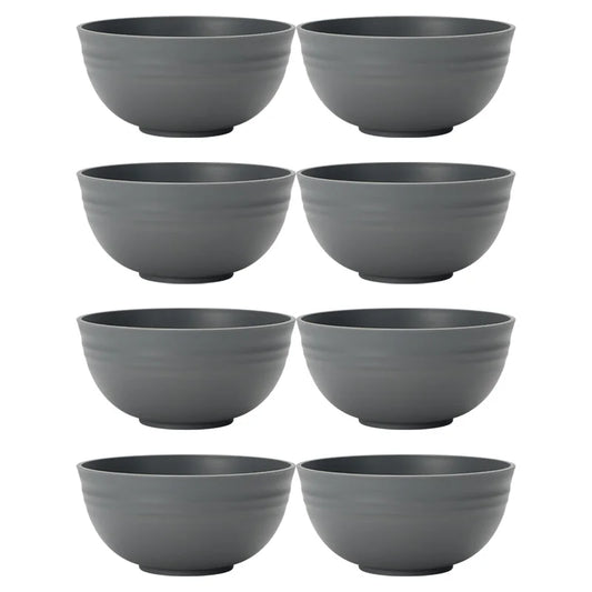 4/6/8pcs Grey serving bowl Reusable plastic cutlery for dessert snacks Portable Portable camping picnic serving bowls