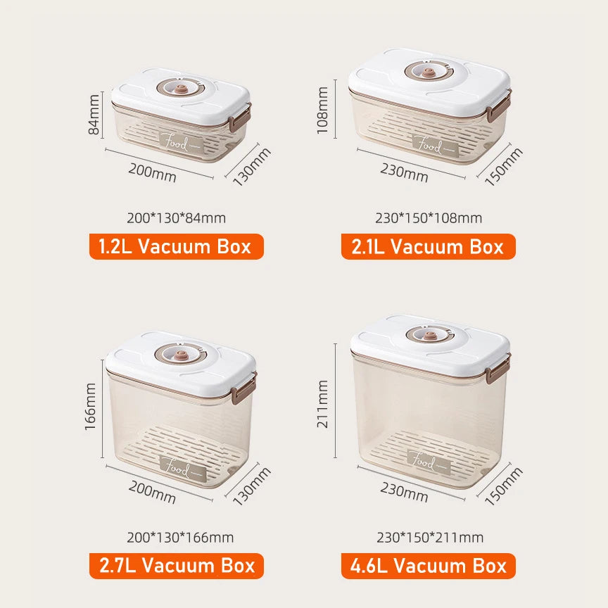 Vacuum Food Storage Box Fresh-Keeping Canister Sealed Storage Container Large Capacity Food Dispenser  Kitchen Storage Box