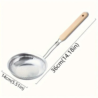 Hot Selling Thickened Stainless Steel Strainer, Household Lo Mein and Dumpling Strainer, Large Kitchen Fried Strainer