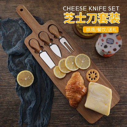 Acacia Cheese Board Set Cheese Knife Cheese Board Wooden Cutting Board Steak BoardKnife