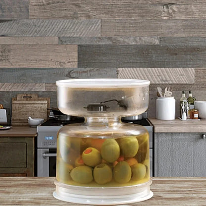 Sealed Jar for Pickle Home Kitchen Wet Dry Separation Pickles Box with Flip Storage Strainer Hourglass Design Olives Container
