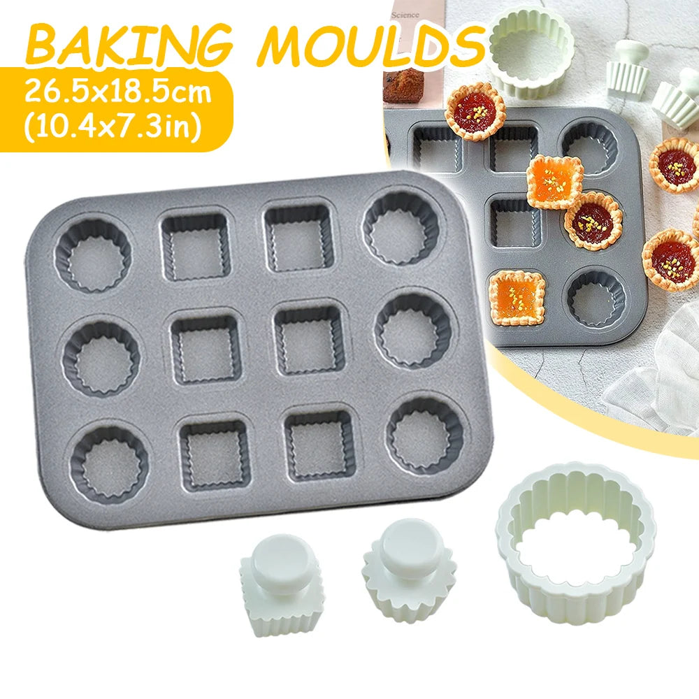 Flower Lace Carbon Steel Bakeware Mold Mini Cupcake Biscuit Mold Pie Cookie Fruit Egg DIY Mould Kitchen Pastry Baking Tool