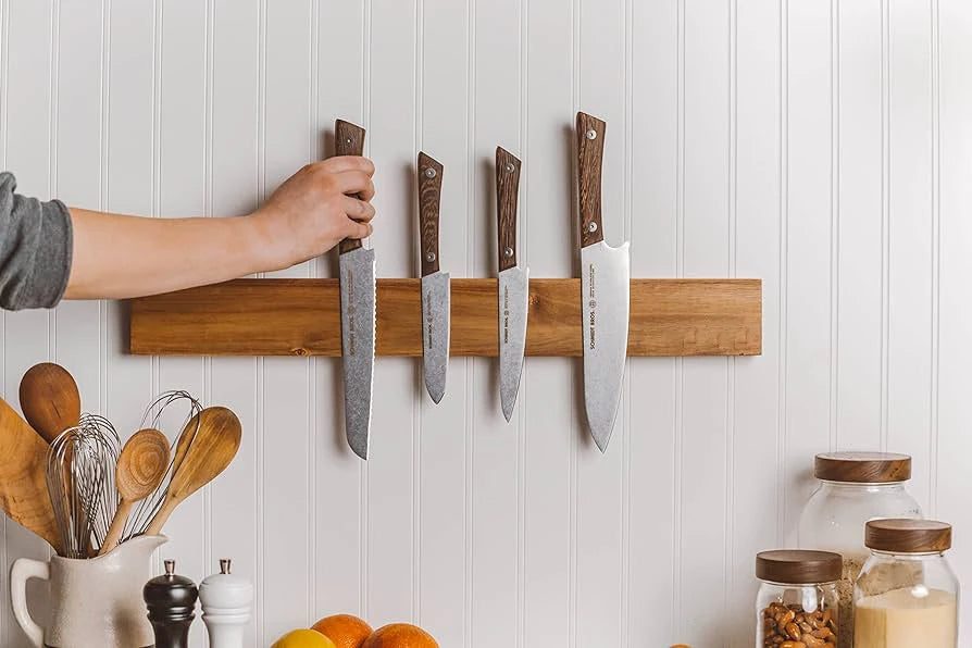 Magnetic Knife Holder for Wall with Extra Strong Magnet - 16 Inch - Knife Magnetic Strip in Acacia for Knives