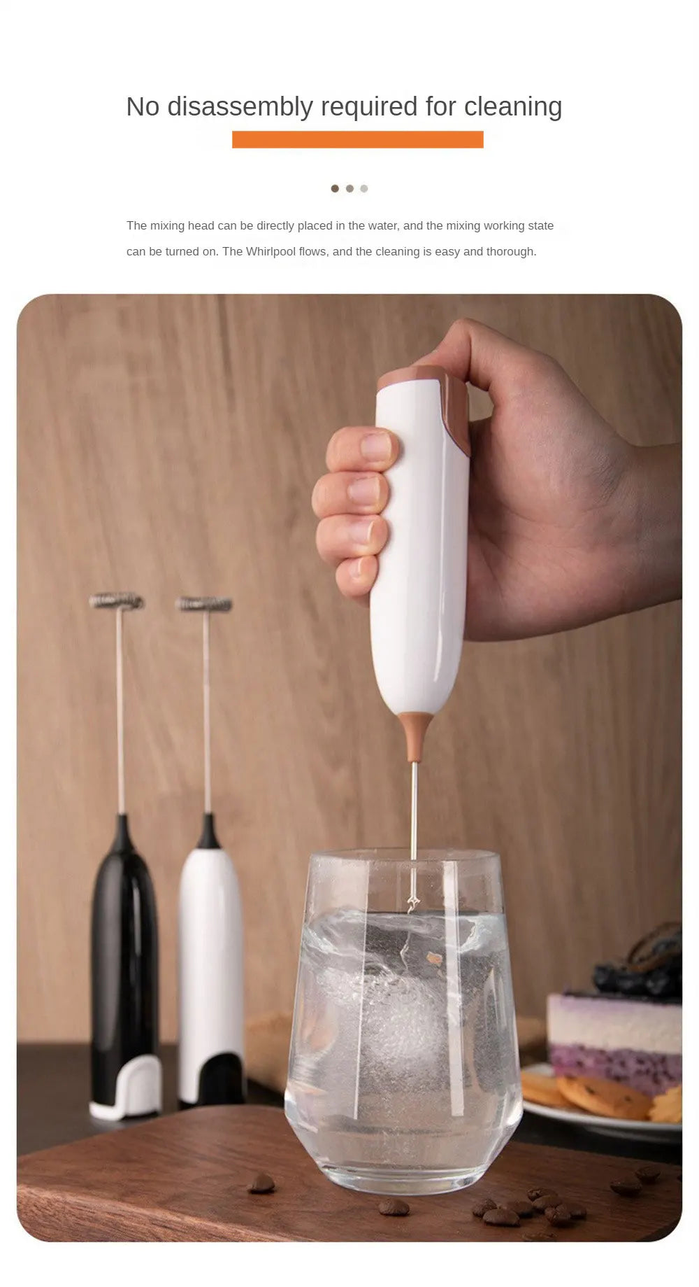 Household Tool Mixer Coffee Electric Handheld Easy To Clean Whisk Kitchen Milk To Stir Foaming Machine Milk Cap Multifunction