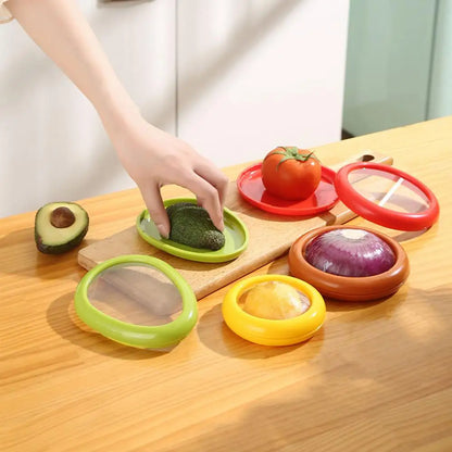 4 Pieces Storage Set Fresh-keeping Boxes for Avocado Onion Tomato and Lemon Reusable Vegetable Storage Container for kitchen