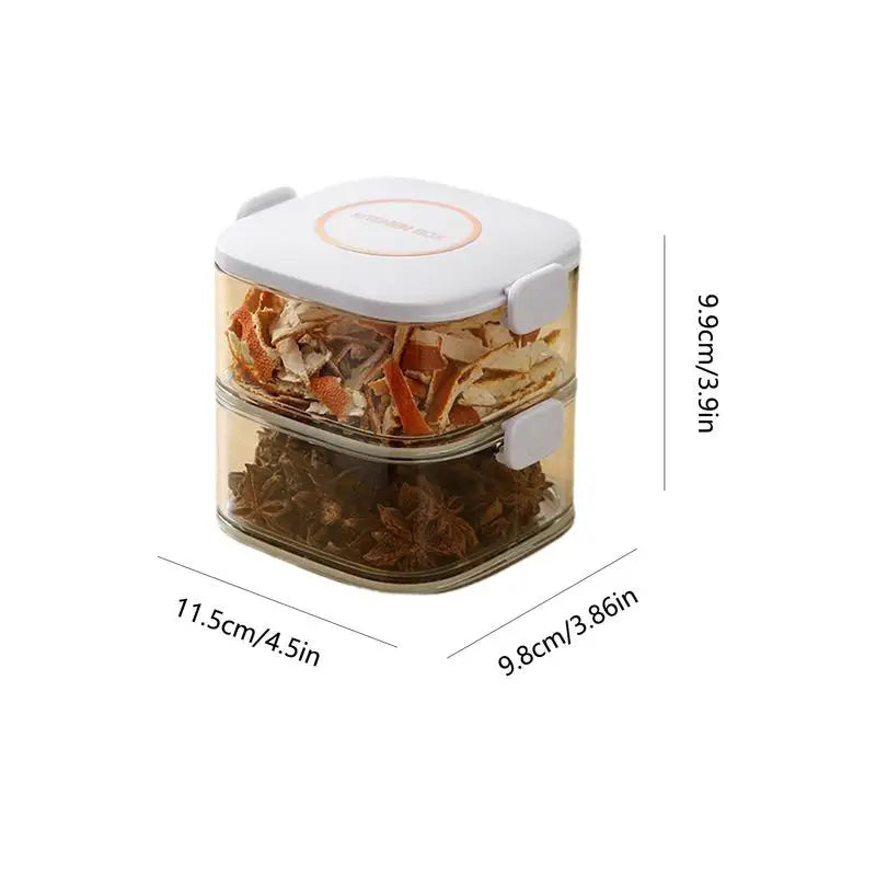 Condiment Pot Seasoning Box Kitchen Cooking Organizer Tools Seasoning Storage Container Condiment Jars Stackable Box For