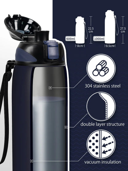 FEIJIAN Water Bottle 1L Vacuum Sports Bottle Warm and Cold Drink Stainless Steel Vacuum Flask