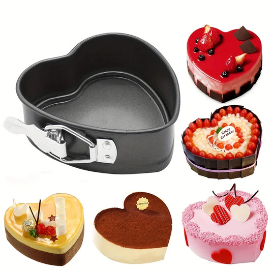 Heart Detachable Bottom Baking Pan Nonstick Baking Pans Spring Form For Cheesecake Fried Eggs Pudding MoldCake MoldTier