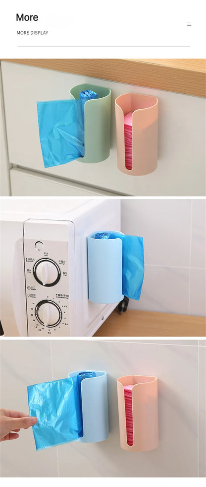 Garbage Bag Storage Box Wall Mounted Trash Bags Holder Kitchen Plastic Bag Container Bathroom Garbage Bag Dispenser Organizer