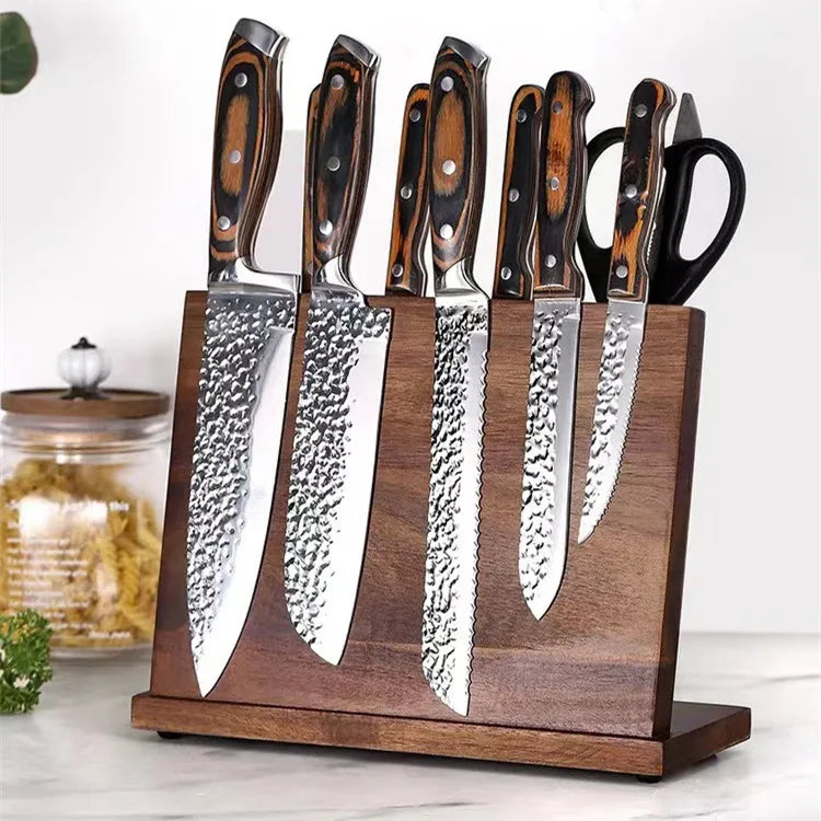 Solid Wood Magnetic Knife Holder Kitchen Creative Multifunctional Storage Magnet Knife Strip Bar Knife Rack No Drill