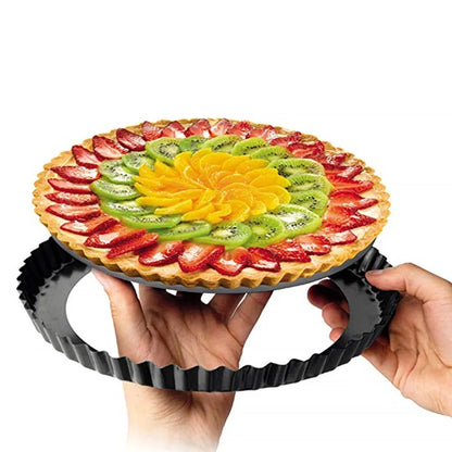 9 Inch Non-stick Tart Quiche Flan Pan Molds Pie Pizza Cake Mold Removable Loose Bottom Fluted Heavy Duty Pizza Pan Bakeware SGS