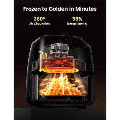 Compact 2.2QT Air Fryer 12 Menu Options Timer & Temp Control 180-400°F Dishwasher-Safe Rapid Air Circulation Tech Space Saving
