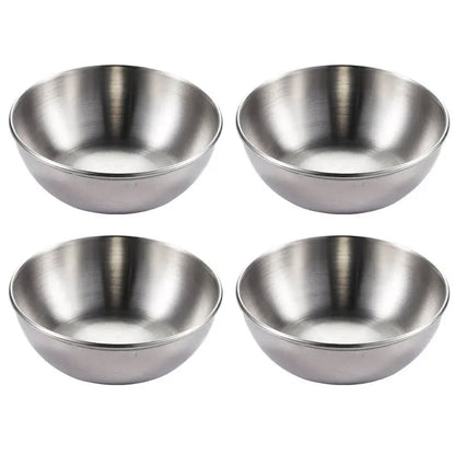 2/4/6pcs Stainless Steel Small Sauce Dishes Seasoning Serving Tray Spice Plates Set Soy Sauce Dish Specialty Tableware