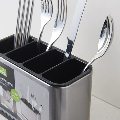 Stainless Steel Chopstick Spoon Storage Rack Box Kitchen Utensil Holder Organizer Drying Tableware Container Cutlery Basket