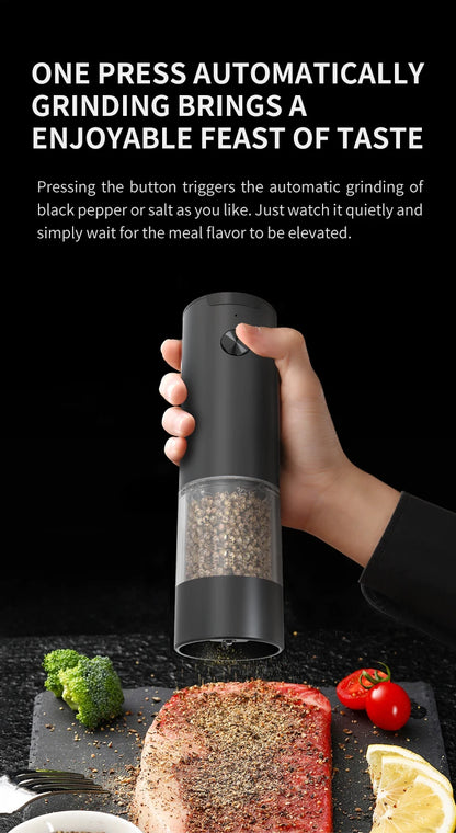 Electric Automatic Salt and Pepper Grinder Set Gravity Spice Mill Adjustable Spices Grinder Kitchen Tools