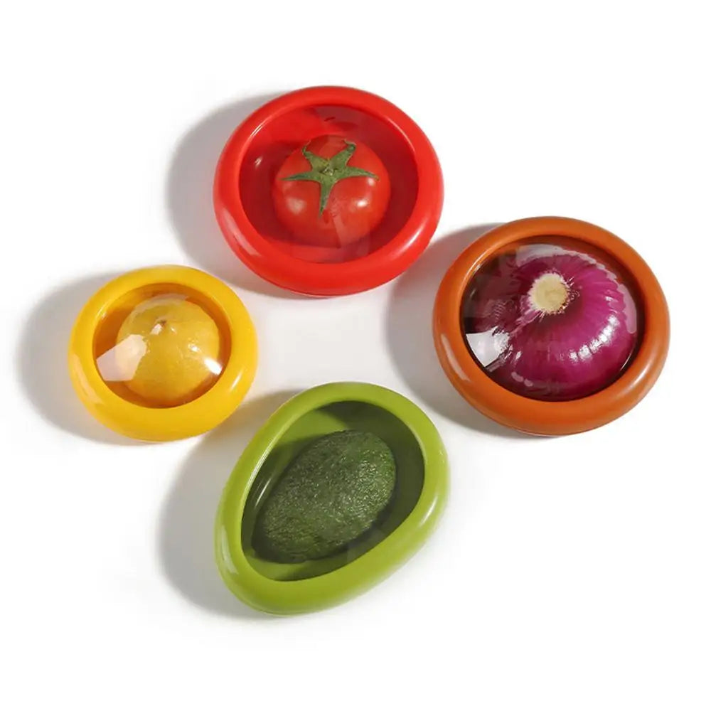 4 Pieces Storage Set Fresh-keeping Boxes for Avocado Onion Tomato and Lemon Reusable Vegetable Storage Container for kitchen