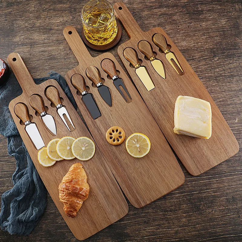 Acacia Cheese Board Set Cheese Knife Cheese Board Wooden Cutting Board Steak BoardKnife