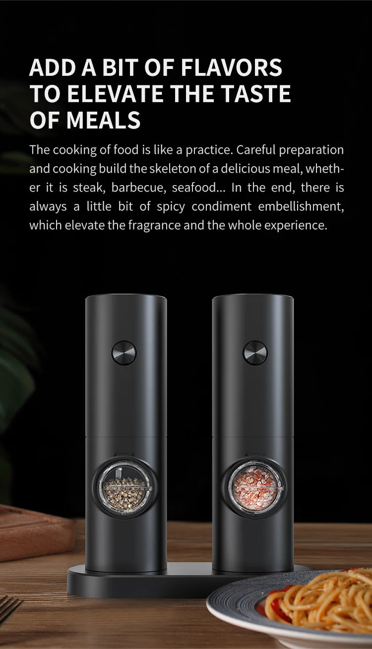 Electric Automatic Mill Pepper And Salt Grinder With LED Light Adjustable Coarseness Partner Manufacturers