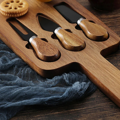 Acacia Cheese Board Set Cheese Knife Cheese Board Wooden Cutting Board Steak BoardKnife