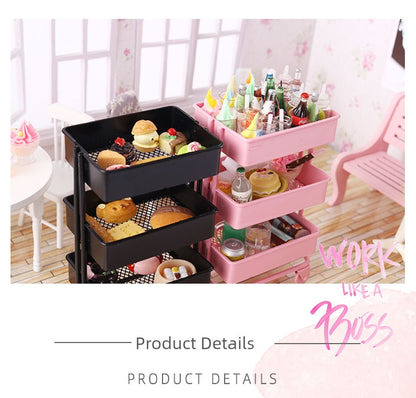 Left-Side Pocket Model Storage Rack Trolley Storage Rack Small Cloth 6 Points BJD Baby House Dollhouse Accessories DIY