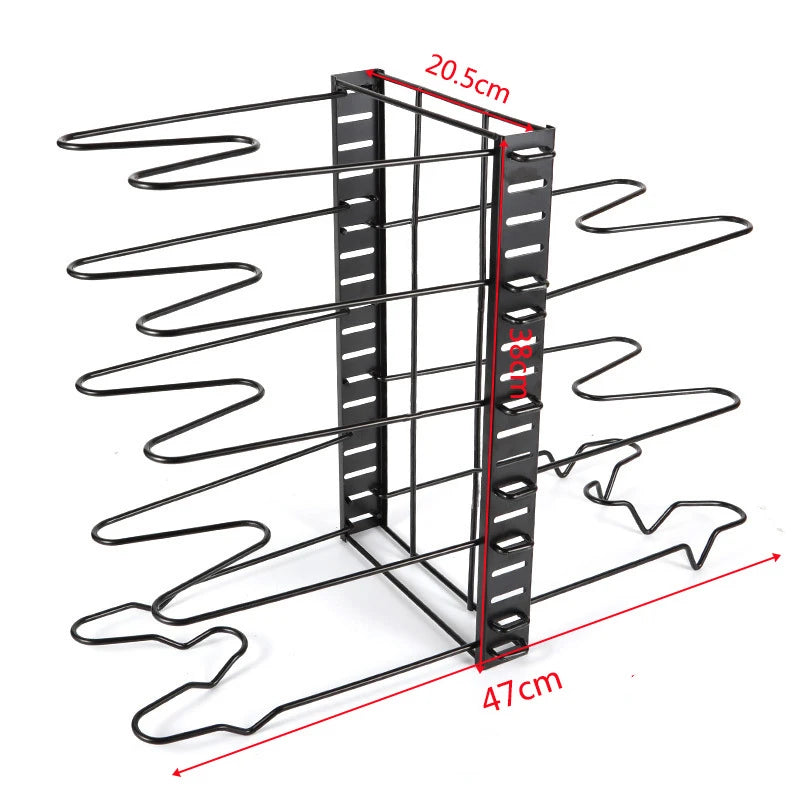 5/8 Tiers Kitchen Rack Adjustable Pan Pot Rack Rustproof Metal Cabinet Pantry Organizer Pots Lids Storage Holder Kitchen Storage