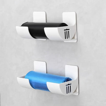 2/6PCS Wall Mounted Trash Bags Holder Garbage Bag Storage Box Organizer Plastic Bag Film Container Dispenser For Kitchen Shelf