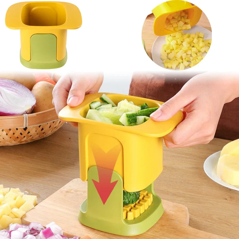 Multifunctional Cucumber Potato Slicer Hand Pressure Onion Dicer Kitchen Tool Vegetable Chopper French Fries Cutter Household