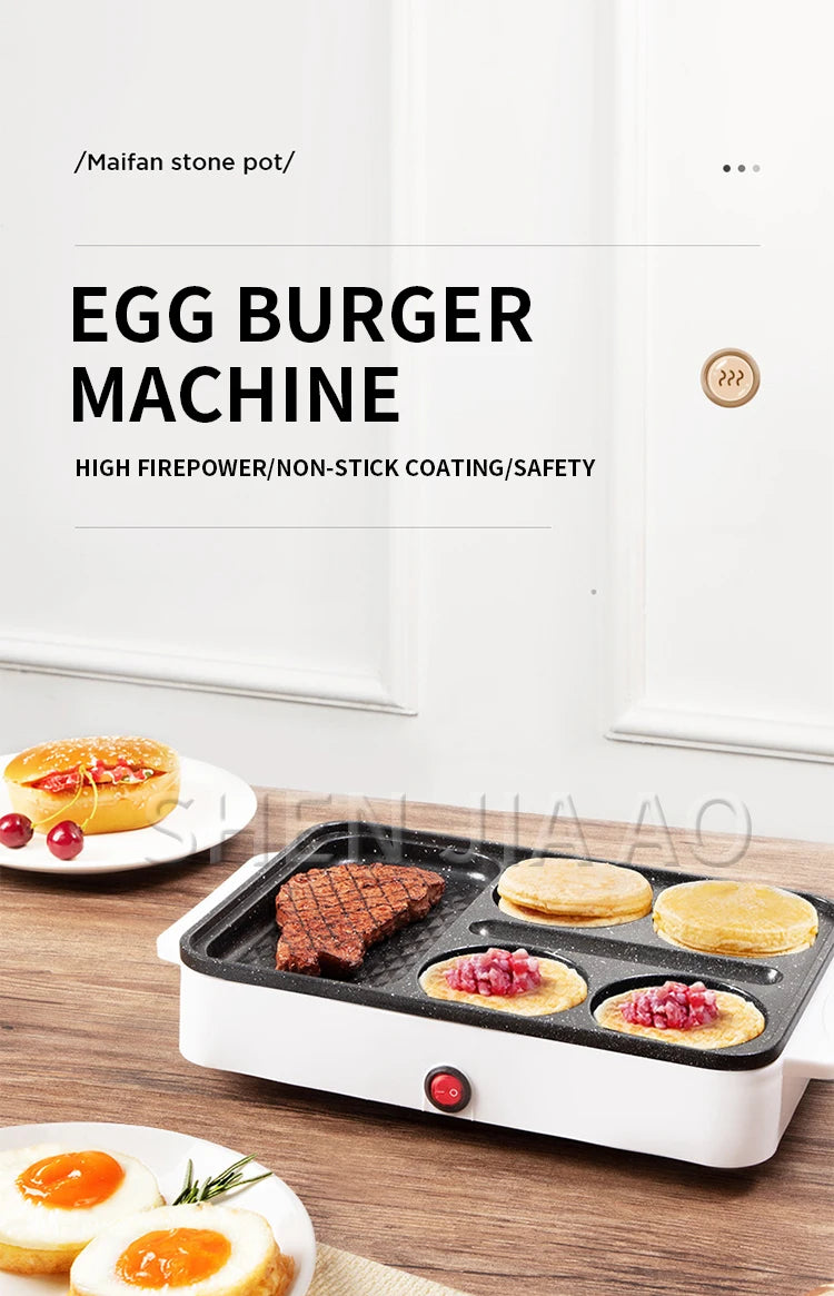 3 in 1 Breakfast Machine Bread Maker Toaster Electric Mini Oven Fried Egg Burger Machine Kitchen Cooking Roti Maker Household