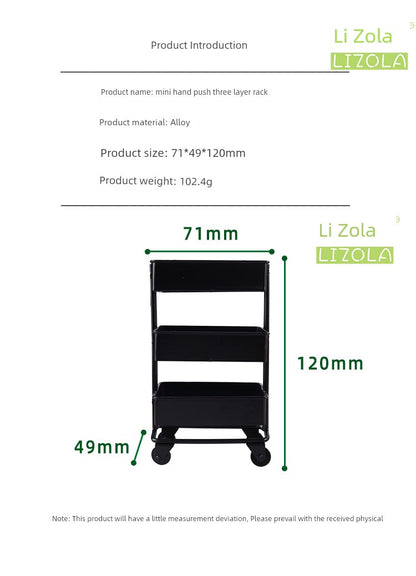 Left-Side Pocket Model Storage Rack Trolley Storage Rack Small Cloth 6 Points BJD Baby House Dollhouse Accessories DIY