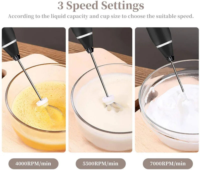 Handheld Electric Mixer with 3 Speed Setings Multipurpose USB Charging Whisk Electric Mixer Home Kitchen