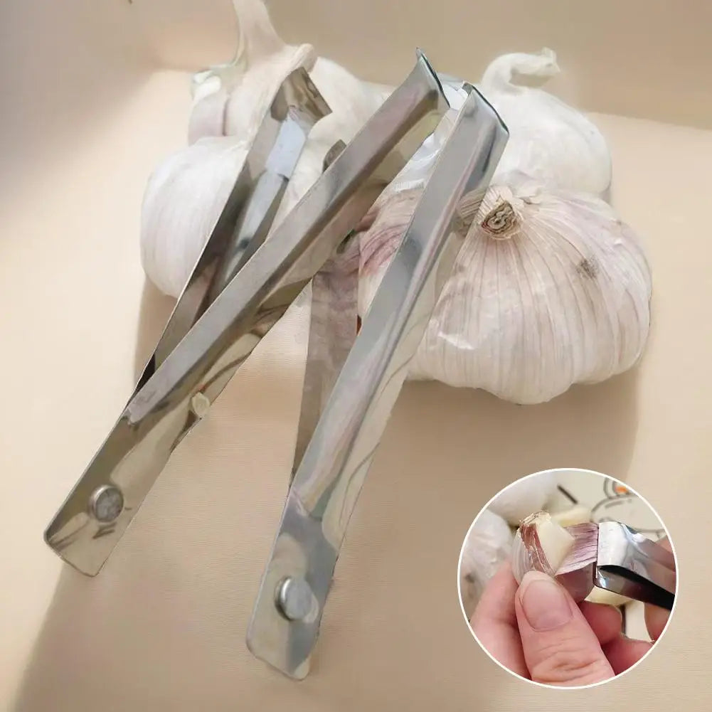 Stainless Steel Garlic Peeler Quickly Garlic Peeling Pig Hair Plucking Clip Manual Tweezers Gadgets Kitchen Accessories