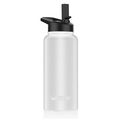 Watersy 16/32oz Sports Water Bottle Stainless Steel Thermal Bottle Large Capacity Insulated Cup Keep Cold Tumbler Gym Kettle