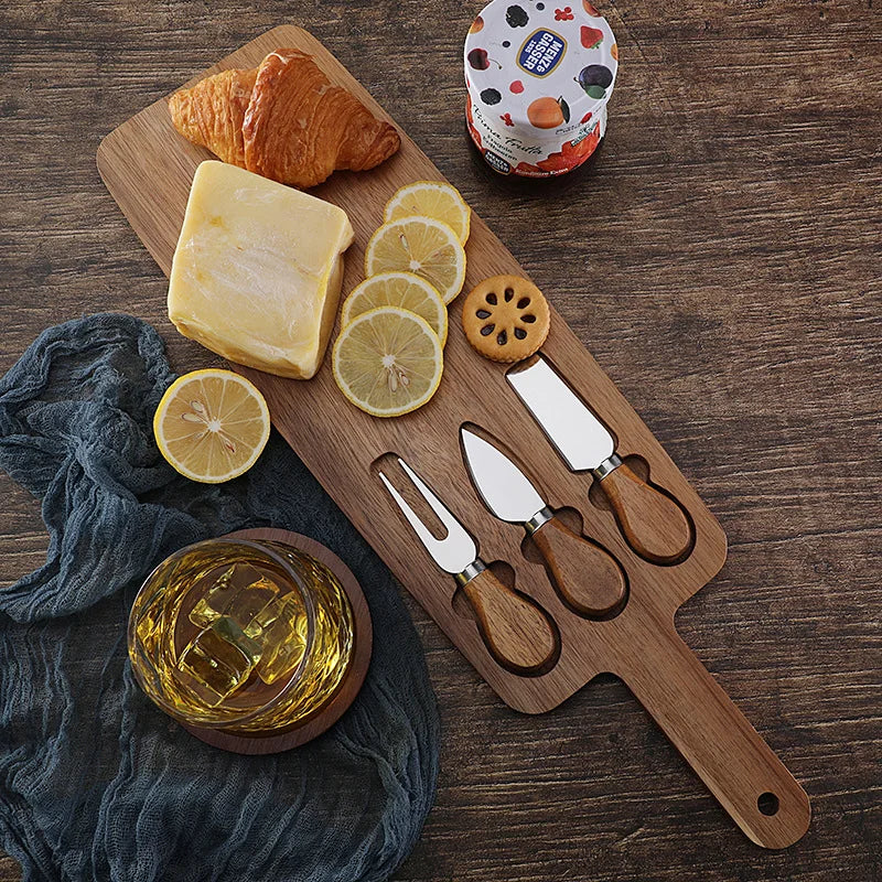 Acacia Cheese Board Set Cheese Knife Cheese Board Wooden Cutting Board Steak BoardKnife