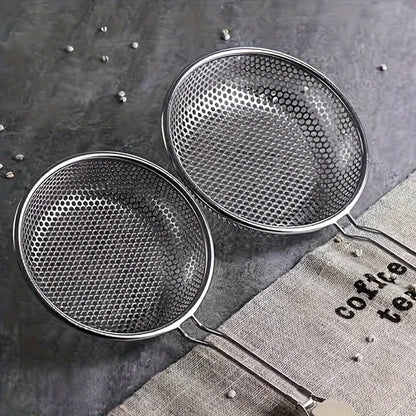 Hot Selling Thickened Stainless Steel Strainer, Household Lo Mein and Dumpling Strainer, Large Kitchen Fried Strainer