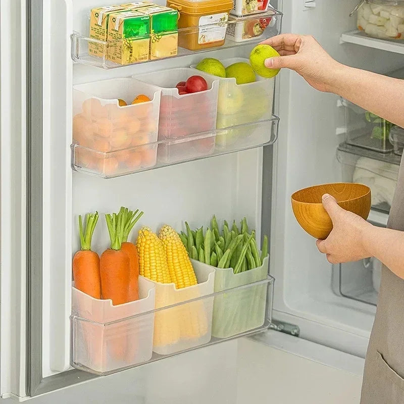 Refrigerator Side Door Kitchen Vegetable and Fruit Storage Box Food Preservation Boxes Spice Home Organization Container