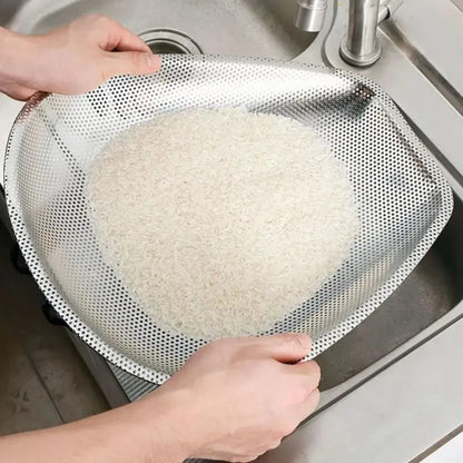 1PC Stainless Steel Colander Strainer Sieve Kitchen Rice Washer Fine Mesh Food Strainers Colander Vegetables Fruits Draining