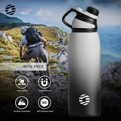 FEIJIAN-Stainless Steel Thermo Bottle with Magnetic Lid, Insulated Vacuum Flask, Outdoor Sport Water Bottle, Keep Cold, 1500ml