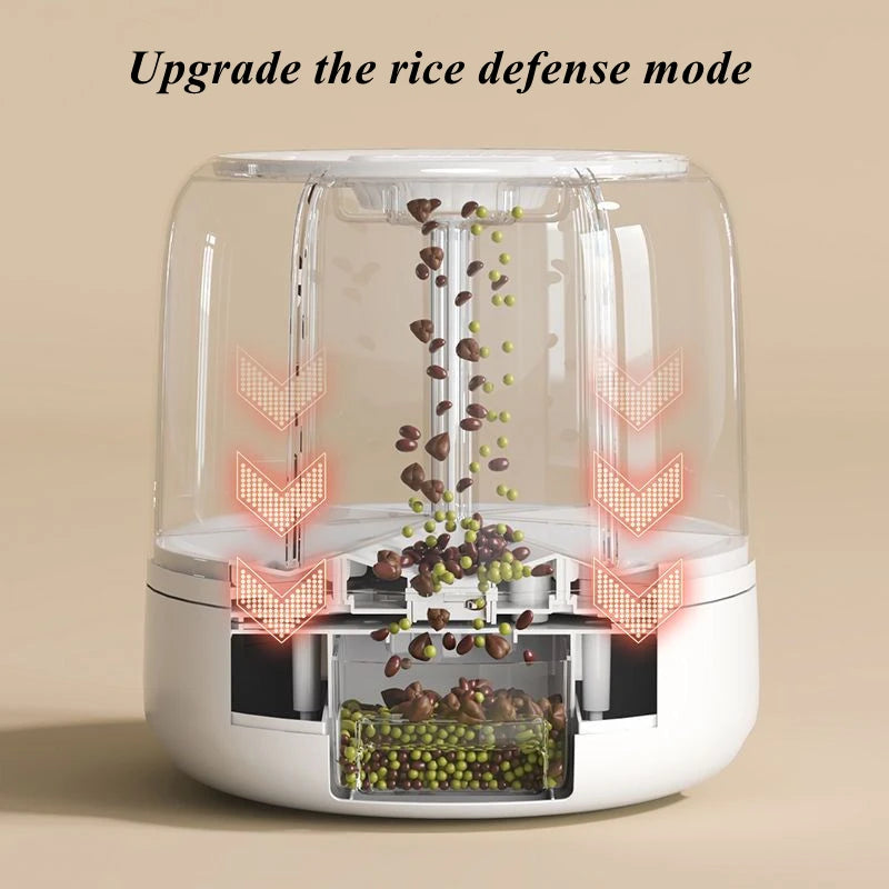 360 Degree Rotating Rice Dispenser Sealed Dry Cereal Grain Bucket Moisture-proof Food Storage Box Container Kitchen Organizer