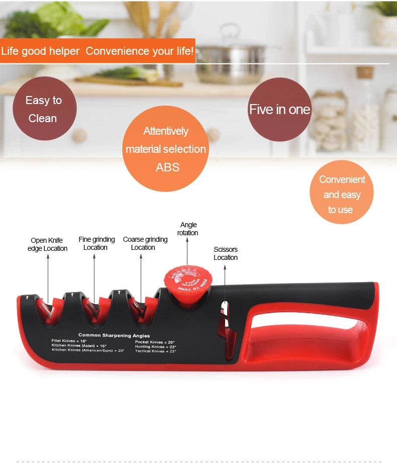 XITUO New 4-in-1 Knife Sharpener Quick Sharpening Stone Adjustable Knives Sharpener Stick For Sharp Kitchen Knives And Scissors