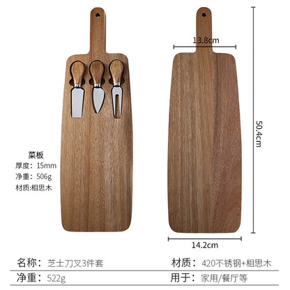 Acacia Cheese Board Set Cheese Knife Cheese Board Wooden Cutting Board Steak BoardKnife